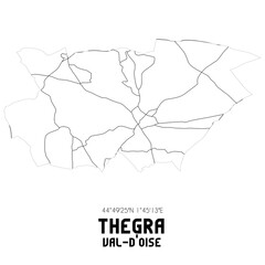 THEGRA Val-d'Oise. Minimalistic street map with black and white lines.