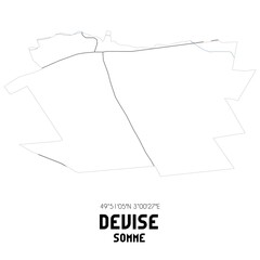 DEVISE Somme. Minimalistic street map with black and white lines.