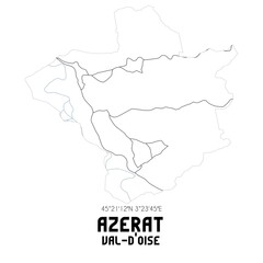 AZERAT Val-d'Oise. Minimalistic street map with black and white lines.