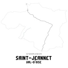 SAINT-JEANNET Val-d'Oise. Minimalistic street map with black and white lines.