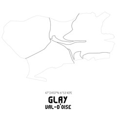 GLAY Val-d'Oise. Minimalistic street map with black and white lines.