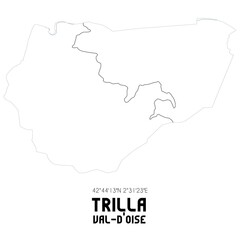 TRILLA Val-d'Oise. Minimalistic street map with black and white lines.