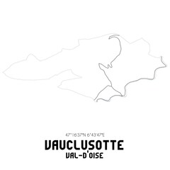 VAUCLUSOTTE Val-d'Oise. Minimalistic street map with black and white lines.