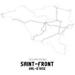 SAINT-FRONT Val-d'Oise. Minimalistic street map with black and white lines.