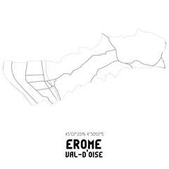 EROME Val-d'Oise. Minimalistic street map with black and white lines.