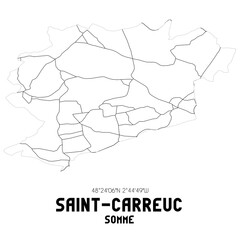 SAINT-CARREUC Somme. Minimalistic street map with black and white lines.