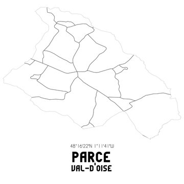 PARCE Val-d'Oise. Minimalistic street map with black and white lines.