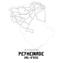 PEYMEINADE Val-d'Oise. Minimalistic street map with black and white lines.