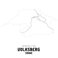 VOLKSBERG Somme. Minimalistic street map with black and white lines.