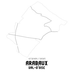 ARABAUX Val-d'Oise. Minimalistic street map with black and white lines.