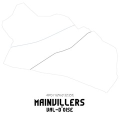 MAINVILLERS Val-d'Oise. Minimalistic street map with black and white lines.
