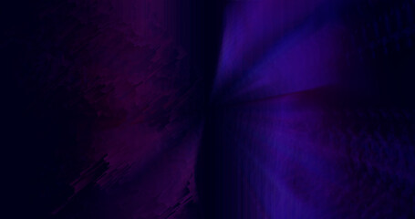 Abstract background with colorful perturbations. Dark purple background with light rays and video...