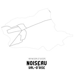NOISEAU Val-d'Oise. Minimalistic street map with black and white lines.