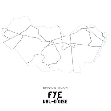 FYE Val-d'Oise. Minimalistic street map with black and white lines.