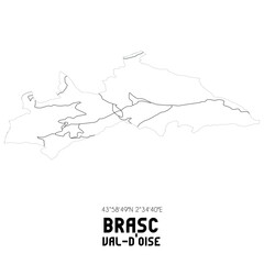 BRASC Val-d'Oise. Minimalistic street map with black and white lines.