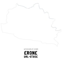ERONE Val-d'Oise. Minimalistic street map with black and white lines.