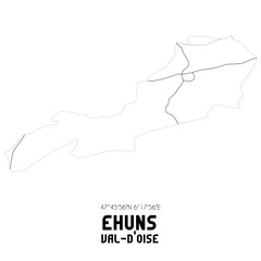 EHUNS Val-d'Oise. Minimalistic street map with black and white lines.