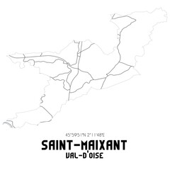 SAINT-MAIXANT Val-d'Oise. Minimalistic street map with black and white lines.