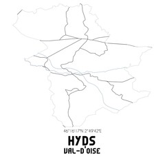 HYDS Val-d'Oise. Minimalistic street map with black and white lines.