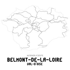 BELMONT-DE-LA-LOIRE Val-d'Oise. Minimalistic street map with black and white lines.