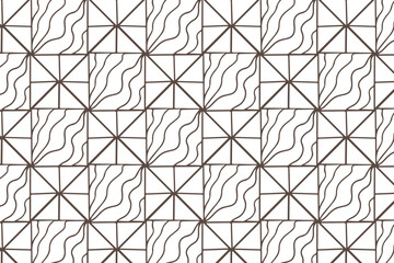 Square wave line art seamless pattern