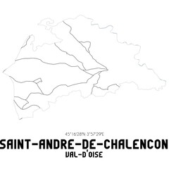 SAINT-ANDRE-DE-CHALENCON Val-d'Oise. Minimalistic street map with black and white lines.