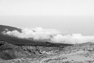 Vista de la costa de Tenerife, desde la meseta del Teide 