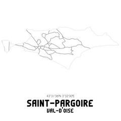 SAINT-PARGOIRE Val-d'Oise. Minimalistic street map with black and white lines.