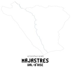 MAJASTRES Val-d'Oise. Minimalistic street map with black and white lines.