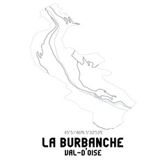 LA BURBANCHE Val-d'Oise. Minimalistic street map with black and white lines.