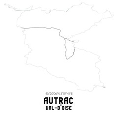AUTRAC Val-d'Oise. Minimalistic street map with black and white lines.