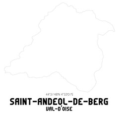 SAINT-ANDEOL-DE-BERG Val-d'Oise. Minimalistic street map with black and white lines.