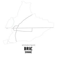BRIE Somme. Minimalistic street map with black and white lines.