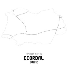 ECORDAL Somme. Minimalistic street map with black and white lines.