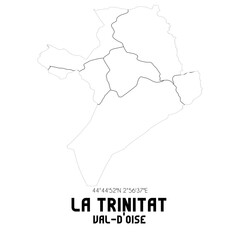 LA TRINITAT Val-d'Oise. Minimalistic street map with black and white lines.