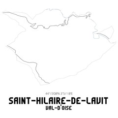 SAINT-HILAIRE-DE-LAVIT Val-d'Oise. Minimalistic street map with black and white lines.