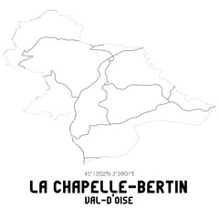 LA CHAPELLE-BERTIN Val-d'Oise. Minimalistic street map with black and white lines.