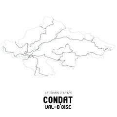 CONDAT Val-d'Oise. Minimalistic street map with black and white lines.