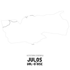 JULOS Val-d'Oise. Minimalistic street map with black and white lines.