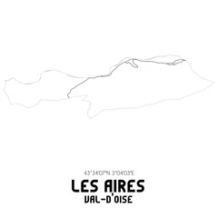 LES AIRES Val-d'Oise. Minimalistic street map with black and white lines.