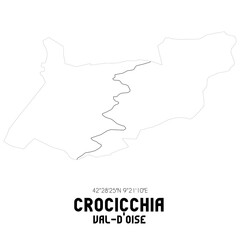CROCICCHIA Val-d'Oise. Minimalistic street map with black and white lines.