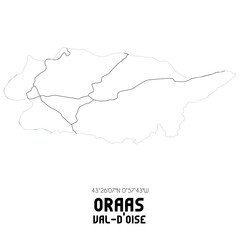 ORAAS Val-d'Oise. Minimalistic street map with black and white lines.