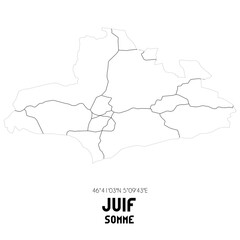 JUIF Somme. Minimalistic street map with black and white lines.
