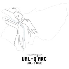 VAL-D'ARC Val-d'Oise. Minimalistic street map with black and white lines.