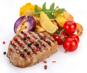 Tasty beef steaks, close-up.