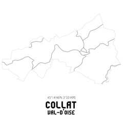 COLLAT Val-d'Oise. Minimalistic street map with black and white lines.