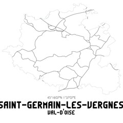 SAINT-GERMAIN-LES-VERGNES Val-d'Oise. Minimalistic street map with black and white lines.