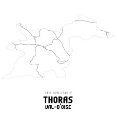 THORAS Val-d'Oise. Minimalistic street map with black and white lines.