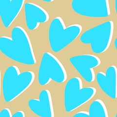 Valentines hearts seamless cartoon pattern for wrapping and kids clothes print and fabrics and gift box