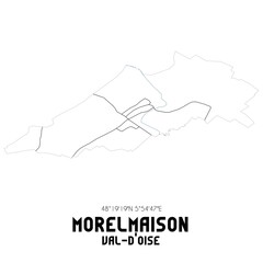 MORELMAISON Val-d'Oise. Minimalistic street map with black and white lines.